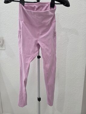 Active USA Light Pink High-Waist Leggings with Side Pockets